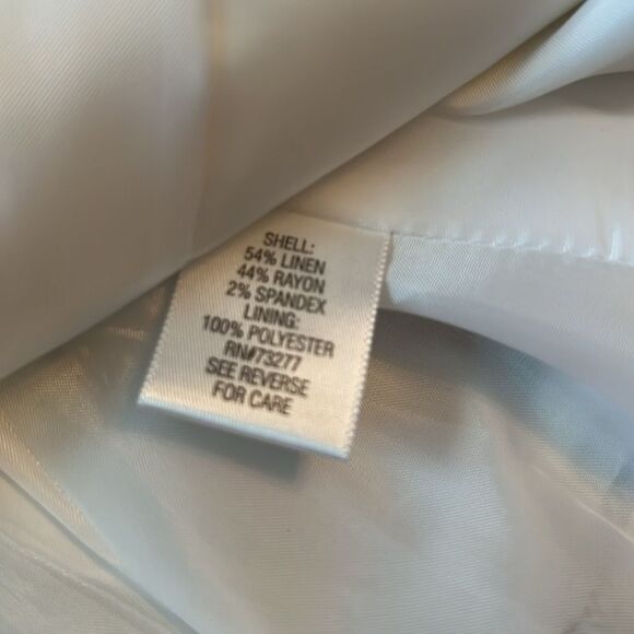 Apt. 9 Women’s Size 12 Off White Linen Blend Stretch Blazer Jacket - Picture 7 of 8